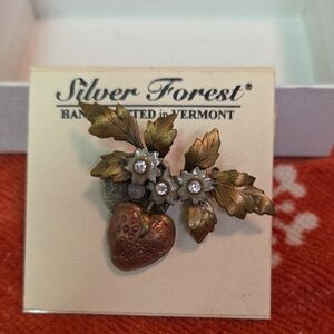 Silver Forest Bronze and Silver Leaf Brooch